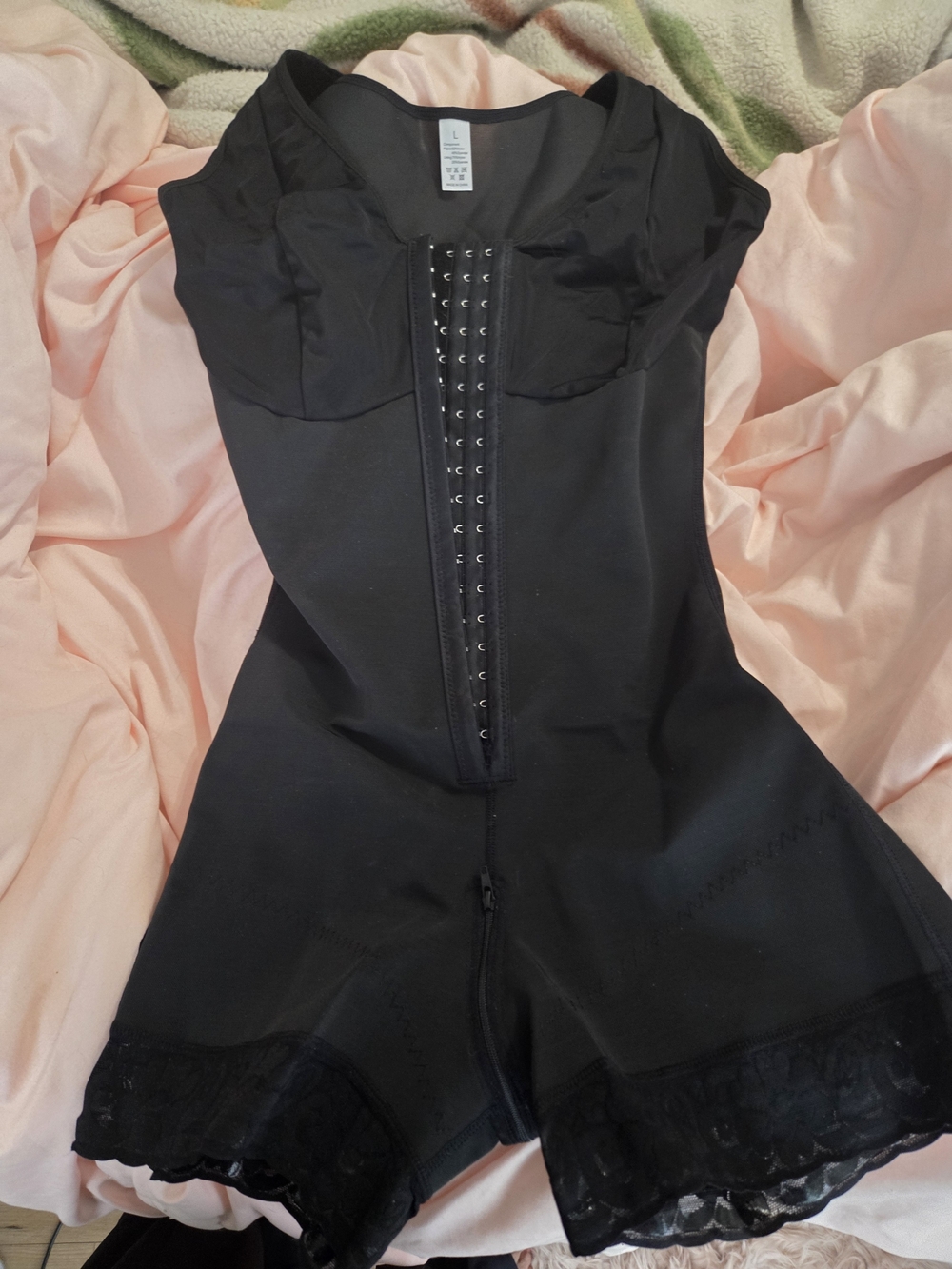 Black Shapewear Bodysuit with Hook Front